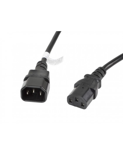 Lanberg CA-C13E-11CC-0030-BK power cable Black 3 m C13 coupler C14 coupler