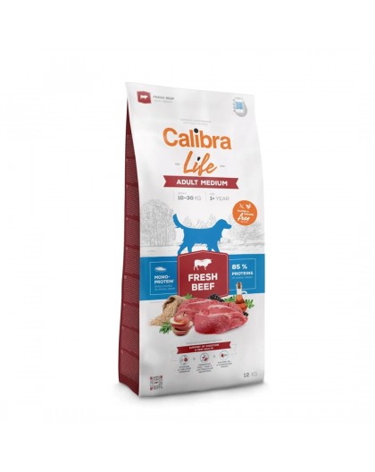 CALIBRA Dog Life Adult Medium Fresh Beef - dry dog food - 12kg
