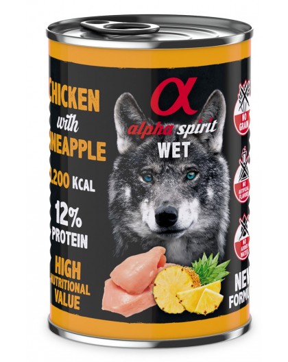 ALPHA SPIRIT WET Chicken with Pineapple - wet dog food - 400g