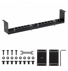 Maclean compact under-desk cable organizer, max load 5kg, black, MC-107 B