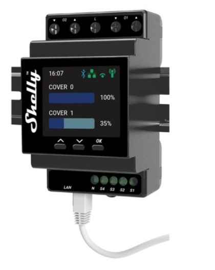 Shelly Pro Dual Cover / Shutter PM electrical relay Black
