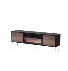 Cama CORTINA TV cabinet 180x40x60 black/walnut + black fireplace
