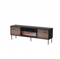 Cama CORTINA TV cabinet 180x40x60 black/walnut + black fireplace