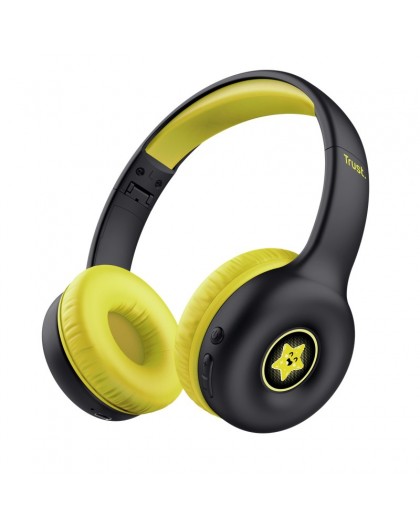 Trust Nouna Headset Wired & Wireless Head-band Calls/Music USB Type-C Bluetooth Black, Yellow