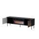 Cama CORTINA TV cabinet 180x40x60 black/walnut + black fireplace