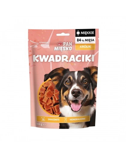 PAN MIĘSKO Squares Rabbit - dog treat - 100g