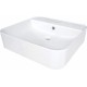 Ceramic countertop/wall washbasin with space for a tap