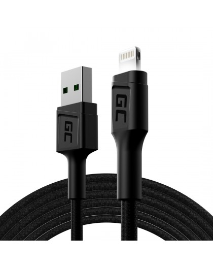 Green Cell KABGC12 lightning cable 2 m Black