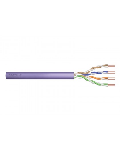 DIGITUS Cat.6 Installation Cable, U/UTP, Eca, AWG 24/1, PVC, 305m, Purple, Carton