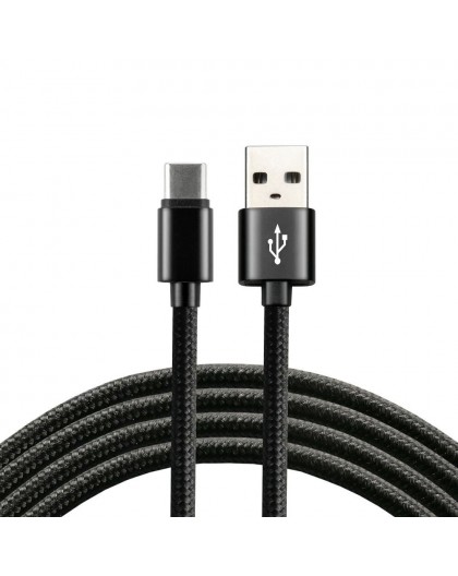 everActive cable USB-C 1m - Black, braided, quick charge, 3A - CBB-1CB