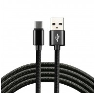 everActive cable USB-C 1m - Black, braided, quick charge, 3A - CBB-1CB