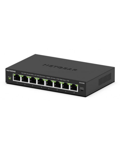 NETGEAR GS308E Managed L2/L3 Gigabit Ethernet (10/100/1000) Power over Ethernet (PoE) Black