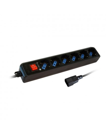 Techly Power Strip 6 Sockets Black with VDE Plug IUPS-PCP-6V