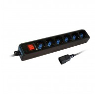 Techly Power Strip 6 Sockets Black with VDE Plug IUPS-PCP-6V