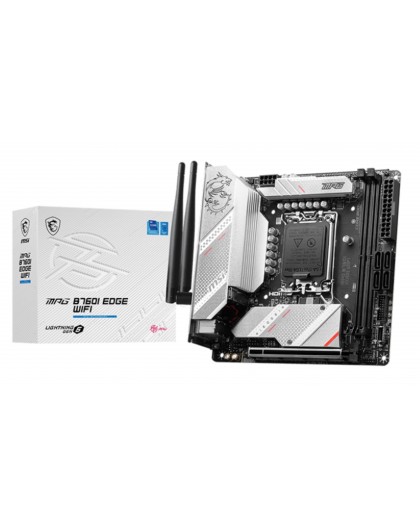 MSI | MPG B760I EDGE WIFI | Processor family Intel | Processor socket LGA1700 | DDR5 DIMM | Memory slots 2 | Supported hard disk