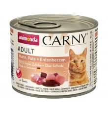 ANIMONDA Carny Adult Chicken, turkey and duck hearts - wet cat food - 200g