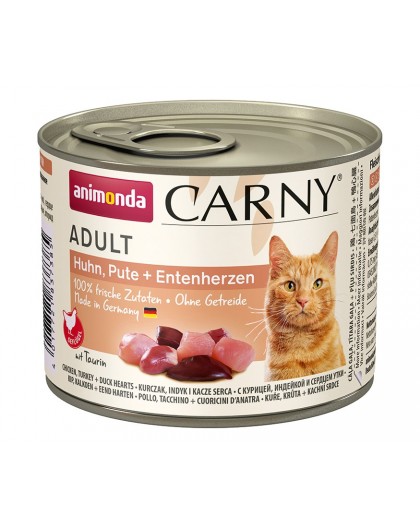 ANIMONDA Carny Adult Chicken, turkey and duck hearts - wet cat food - 200g