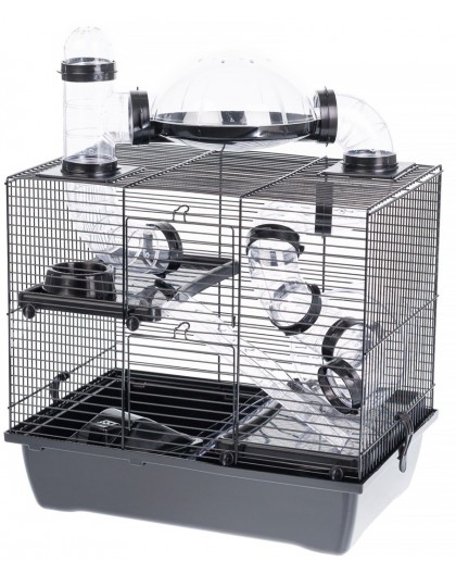 INTER-ZOO Rocky + Terrace black - cage for a hamster