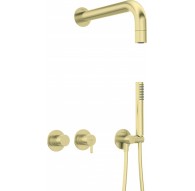 Concealed shower set with hand shower - with horizontal mixer