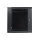Lanberg wall-mounted installation rack cabinet 19'' 12U 600x450mm black (glass door)