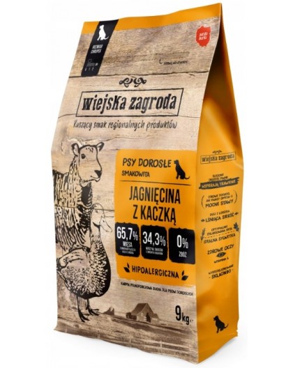 WIEJSKA ZAGRODA Adult Small Lamb with Duck - dry dog food - 9kg
