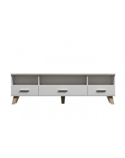 Cama RTV stand LOTTA 180cm white + sonoma oak