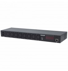 Intellinet 19" Intelligent 8-Port PDU, 19" Rackmountable C13 Intelligent Power Distribution Unit Monitors Power, Temperature and