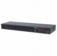 Intellinet 19" Intelligent 8-Port PDU, 19" Rackmountable C13 Intelligent Power Distribution Unit Monitors Power, Temperature and
