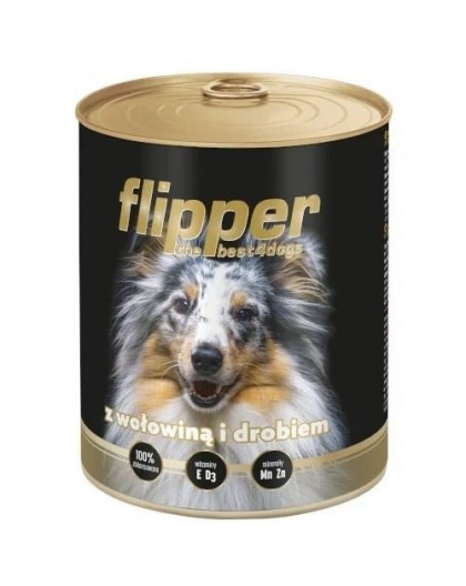 DOLINA NOTECI Flipper with beef and poultry - wet dog food - 400g