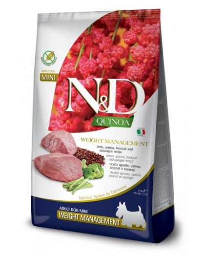 FARMINA N&D Quinoa Dog Weight Management Lamb Adult Mini - dry dog food - 2.5 kg