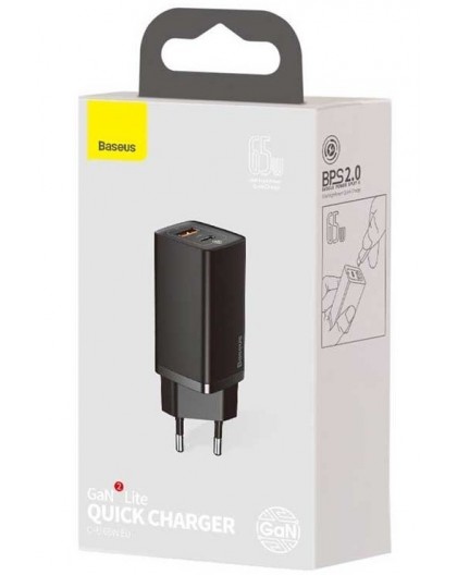 Baseus CCGAN2L-B01 mobile device charger Universal Black AC Fast charging Indoor