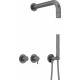 Concealed shower set with hand shower - with horizontal mixer