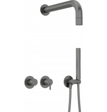 Concealed shower set with hand shower - with horizontal mixer