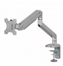 Ergo Office Aluminium Monitor Mount with Gas Spring, Double Arm, VESA 75x75/100x100, 17"-32" 10 kg Silver, ER-447