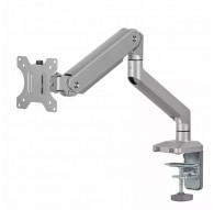 Ergo Office Aluminium Monitor Mount with Gas Spring, Double Arm, VESA 75x75/100x100, 17"-32" 10 kg Silver, ER-447