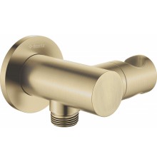 Round angled connector with handset holder