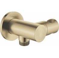 Round angled connector with handset holder