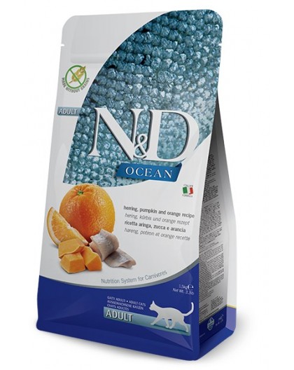 FARMINA N&D Ocean Herring Pumpkin&Orange Adult - dry cat food - 1,5 kg