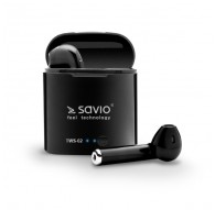 Savio TWS-02 Wireless Bluetooth Earphones, Black