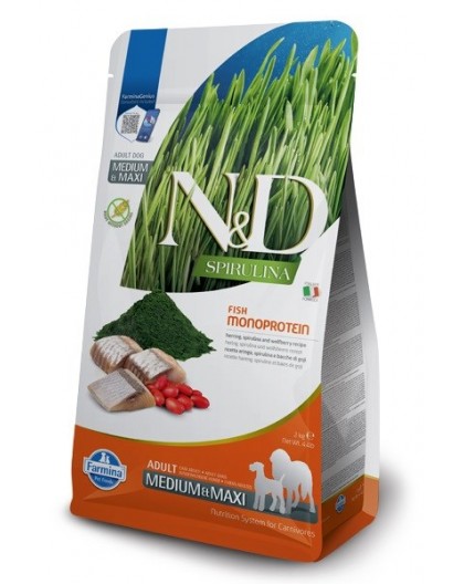 FARMINA N&D Spirulina Herring Adult Med/Maxi - dry dog food - 7 kg