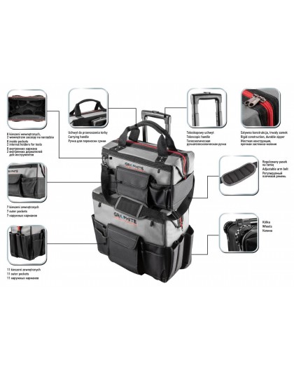 Set of two Energy+ bags: large trolley bag with handle + medium bag extension