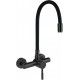 Wall-mounted kitchen faucet with bent spout
