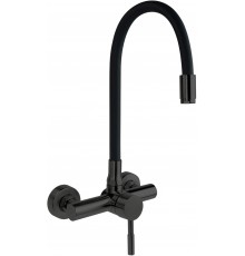 Wall-mounted kitchen faucet with bent spout