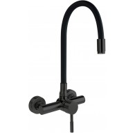 Wall-mounted kitchen faucet with bent spout