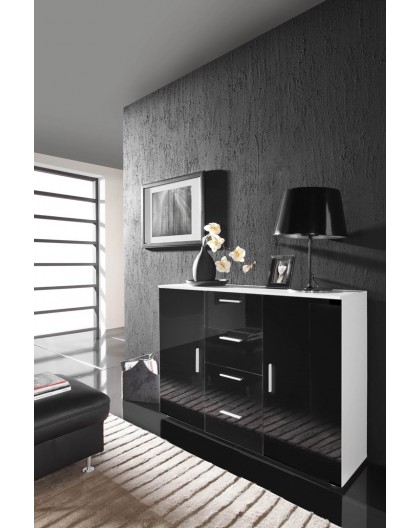 Cama living room sideboard UNI BLACK white/black gloss