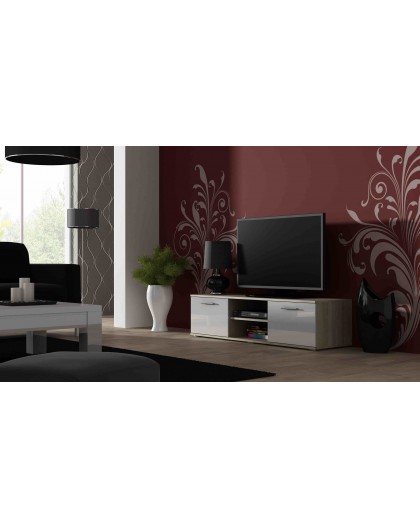 Cama TV stand SOHO 140 sonoma oak/white gloss