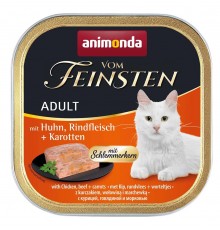 ANIMONDA Vom Feinsten Adult Chicken, beef and carrots - wet cat food - 100g