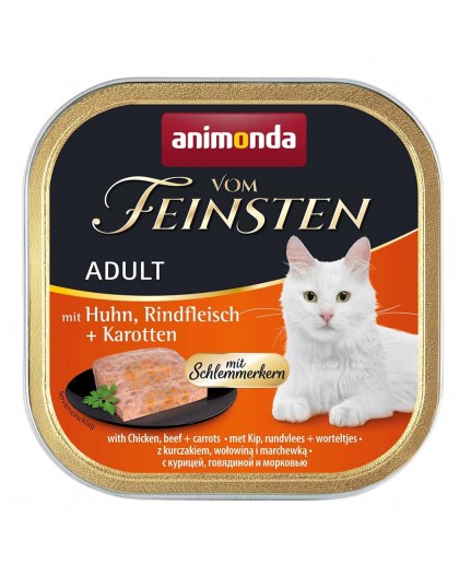 ANIMONDA Vom Feinsten Adult Chicken, beef and carrots - wet cat food - 100g