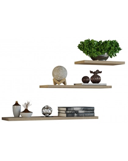 Topeshop TOBI 3P SONOMA shelve Floating shelf Wall mounted Particle board Oak, Wood