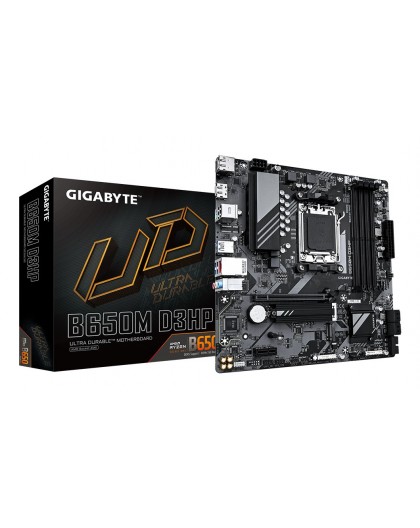 GIGABYTE B650M D3HP Motherboard - AMD Ryzen 9000 Series CPUs, 5+2+2 Phases VRM, up to 7600MHz DDR5 (OC), 2xPCIe 4.0 M.2, 2.5GbE 
